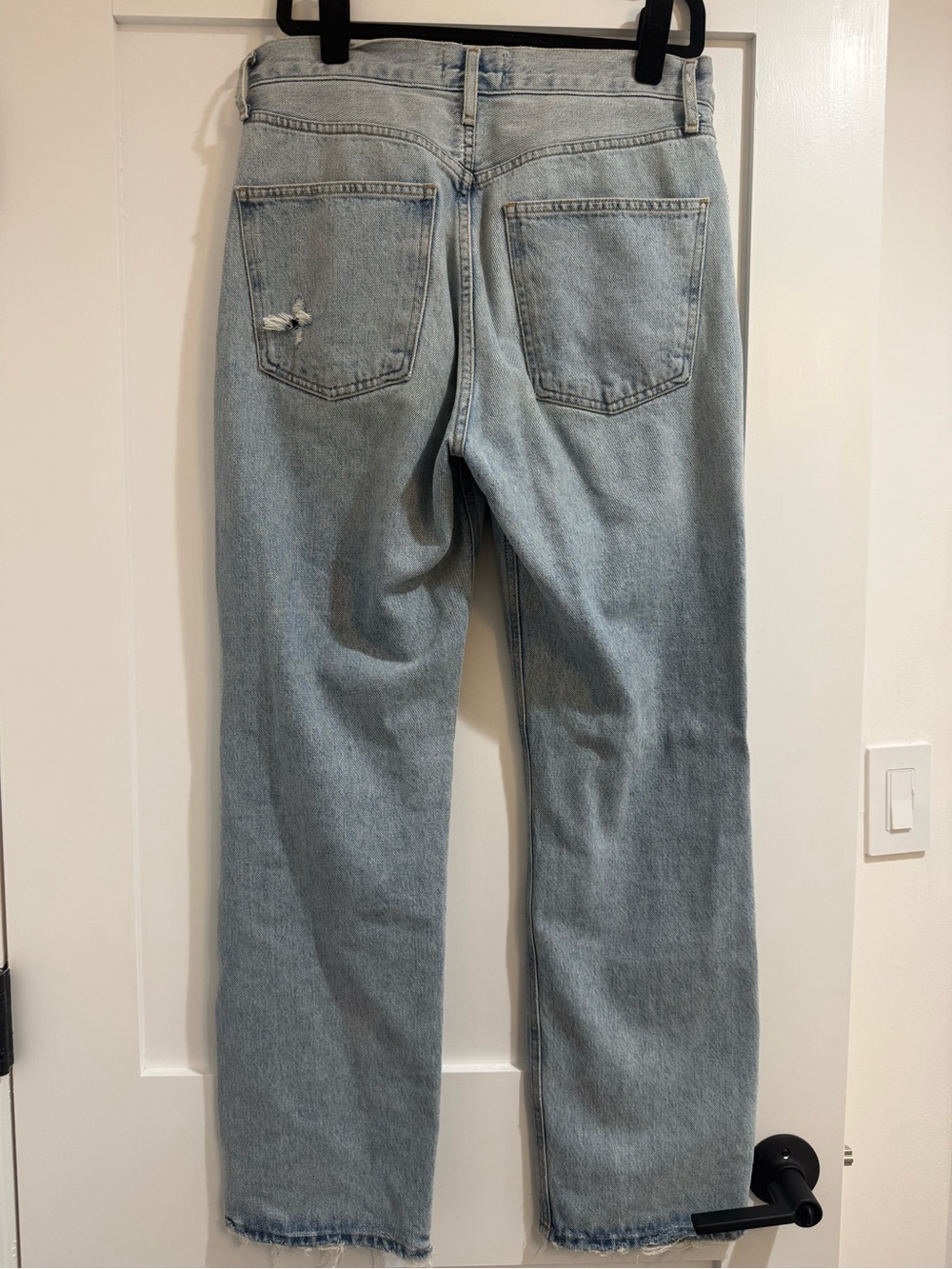 Agolde Light Blue Mid / High Rise Straight Leg Jeans - Picture 4 of 4